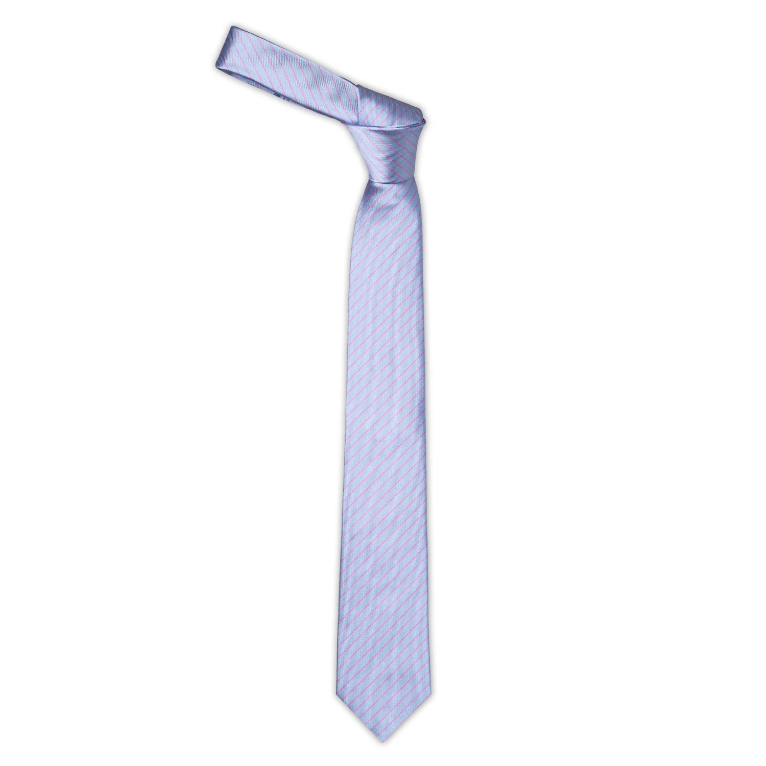 Cravate Club Pure Soie Ciel Fines Rayures Rose 3 Cravate Club Pure Soie Ciel Fines Rayures Rose