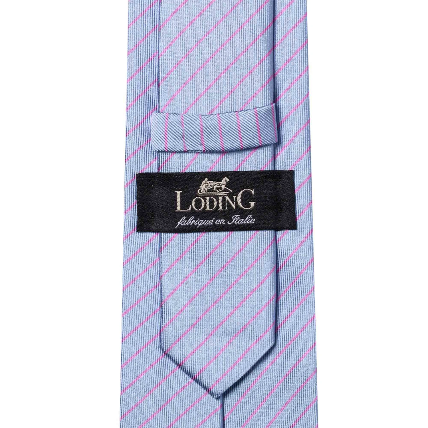 Cravate Club Pure Soie Ciel Fines Rayures Rose 4 Cravate Club Pure Soie Ciel Fines Rayures Rose – Image 2