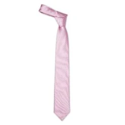 Cravate Club Pure Soie Rose Fines Rayures Ciel