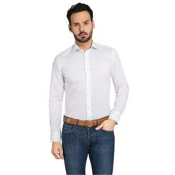 Chemise Cintrée Blanche En Twill De Coton