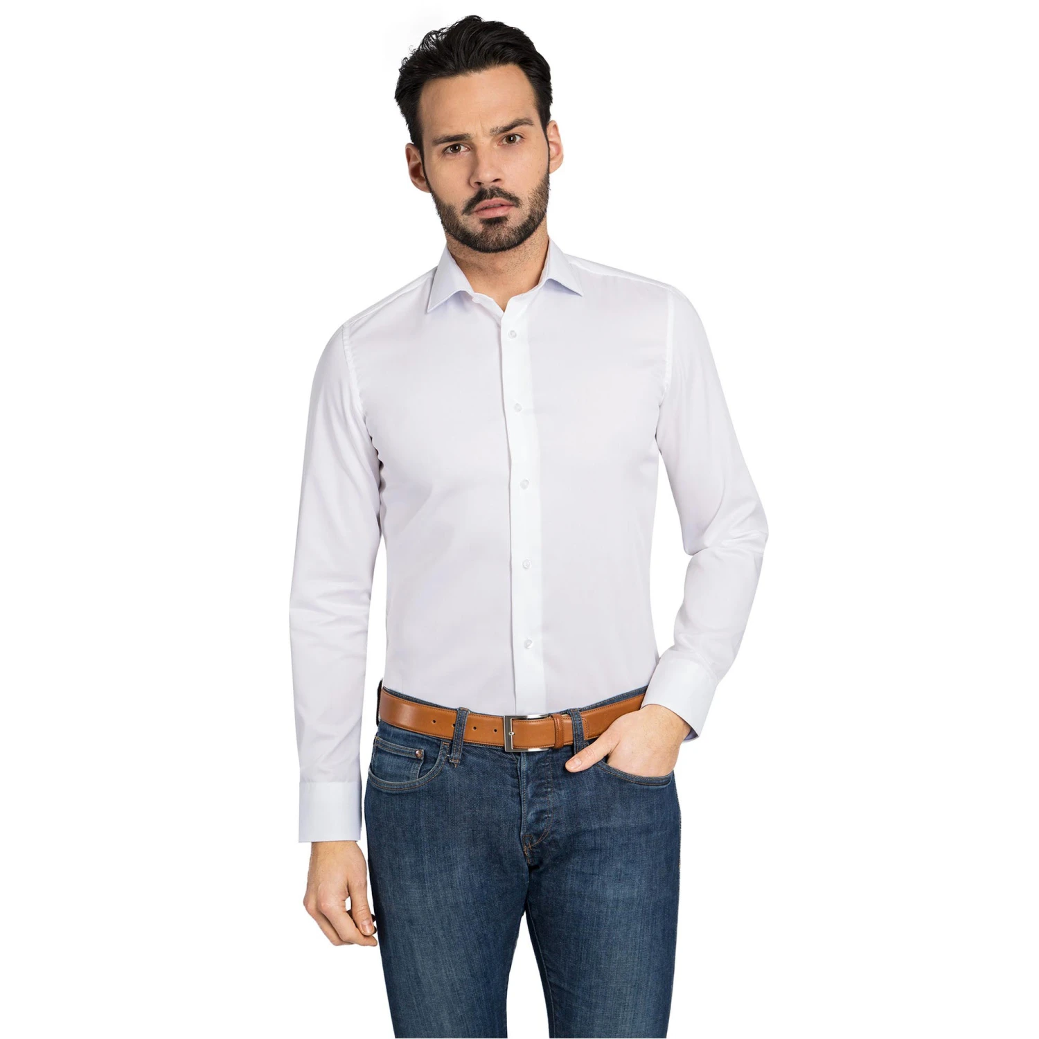 Chemise Cintrée Blanche En Twill De Coton 3 Chemise Cintrée Blanche En Twill De Coton