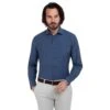 Chemise Cintrée 100% Coton Chambray Bleu Foncé 1 Chemise Cintrée 100% Coton Chambray Bleu Foncé -Loding 4253