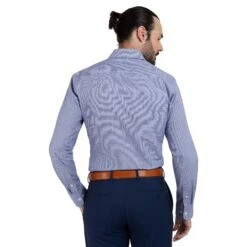 Chemise Cintrée Micro Pied De Poule Bleu Et Motif Rouge 7 Chemise Cintrée Micro Pied De Poule Bleu Et Motif Rouge -Loding 4260