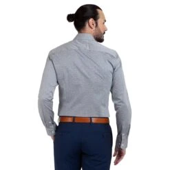 Chemise Cintrée Fantaisie Gris Motifs Bleu 7 Chemise Cintrée Fantaisie Gris Motifs Bleu -Loding 4263