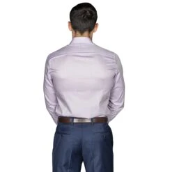 Chemise Cintrée 100% Coton Chevrons Parme 7 Chemise Cintrée 100% Coton Chevrons Parme -Loding 4300