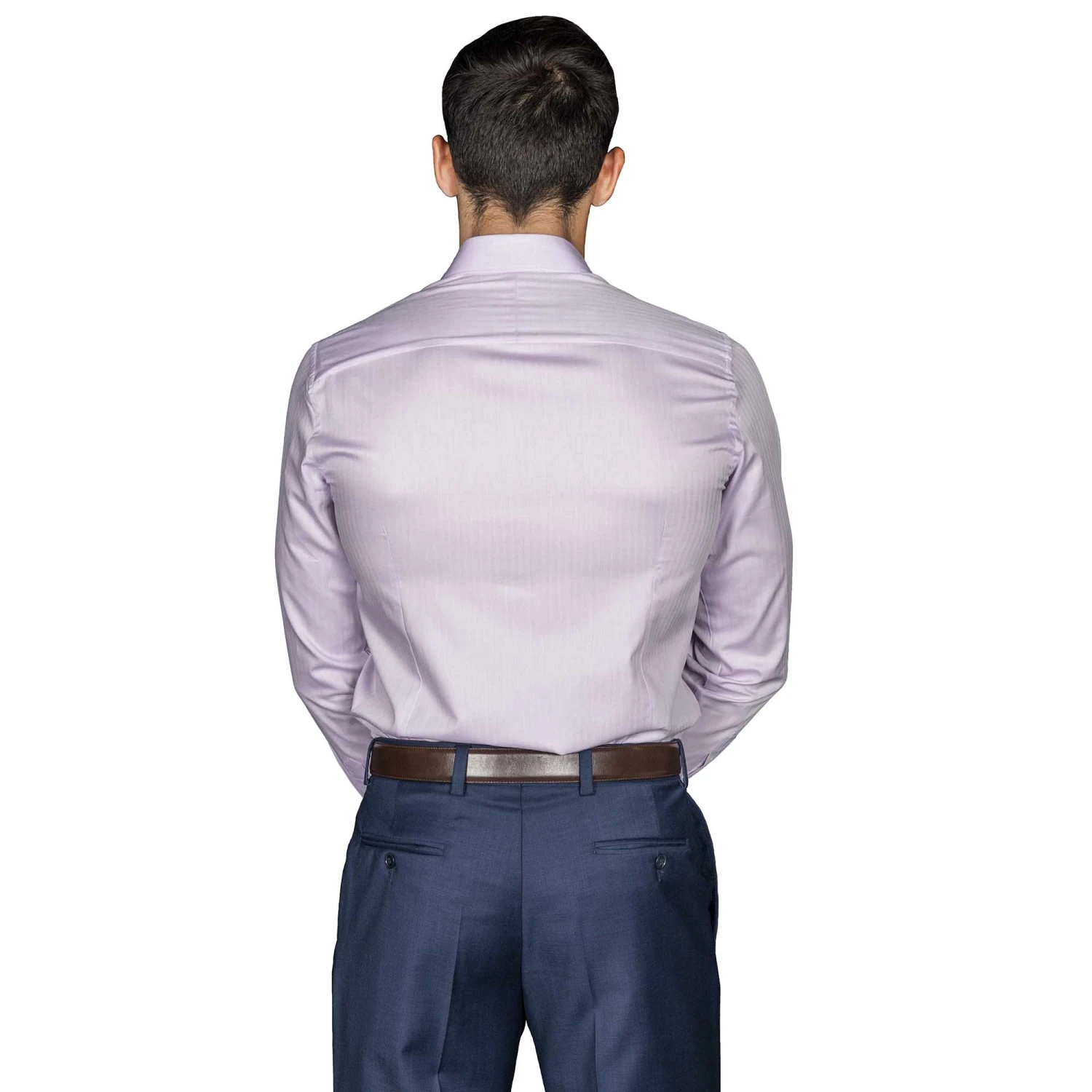 Chemise Cintrée 100% Coton Chevrons Parme 5 Chemise Cintrée 100% Coton Chevrons Parme – Image 3