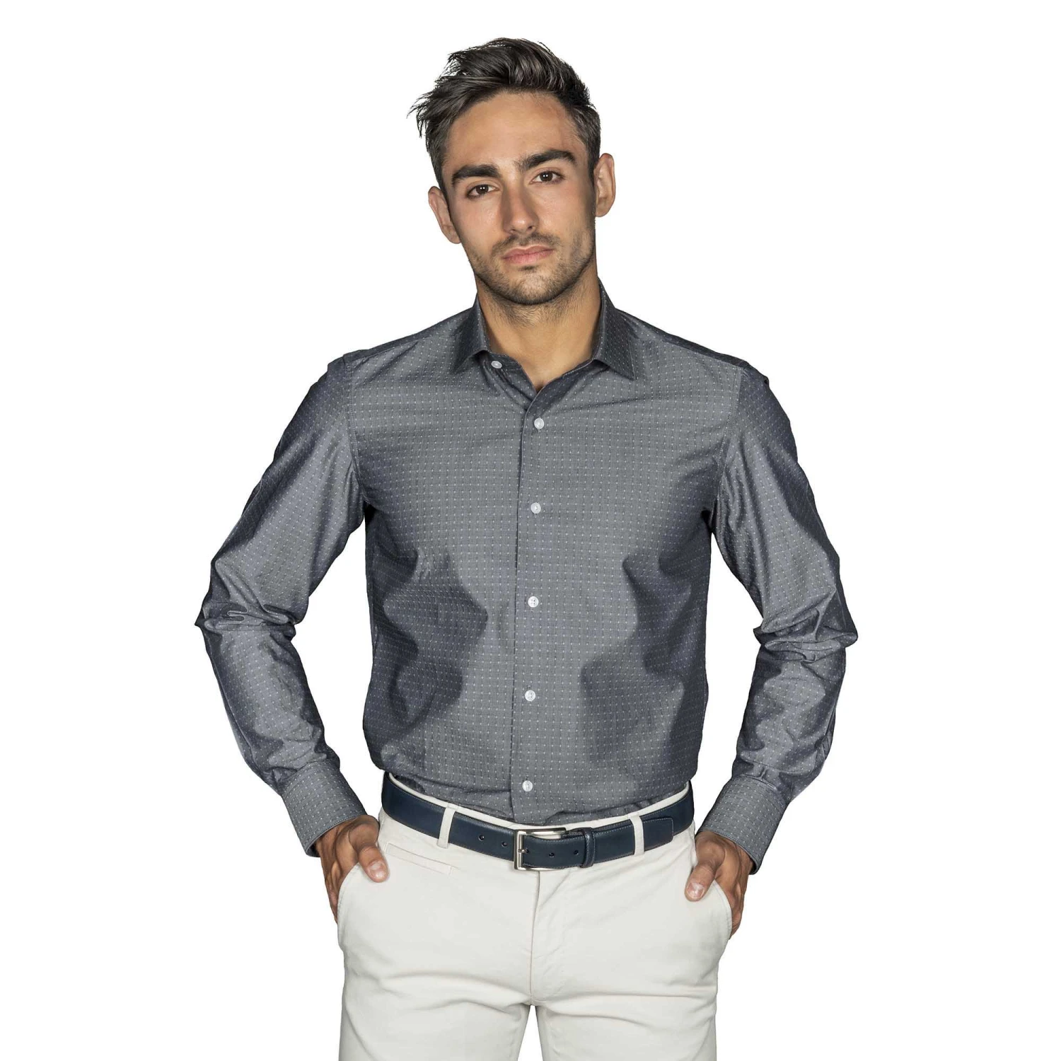 Chemise Cintrée Gris Motifs Fantaisie 2 Chemise Cintrée Gris Motifs Fantaisie
