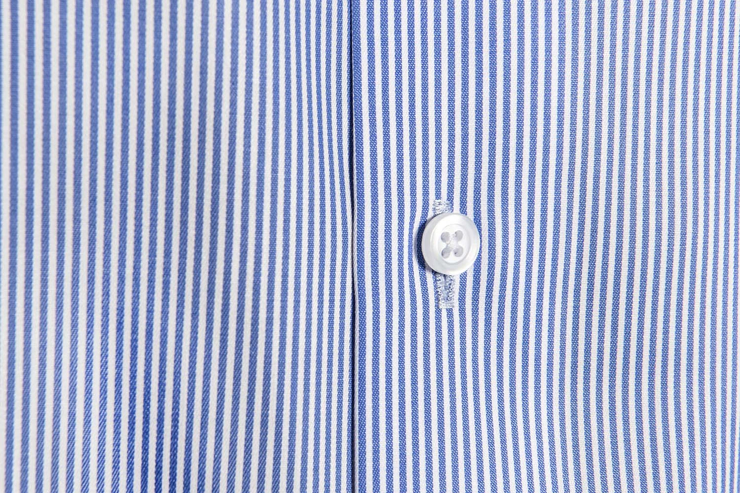 Chemise Cintrée Sans Repassage Mille Raies Bleu 3 Chemise Cintrée Sans Repassage Mille Raies Bleu – Image 2