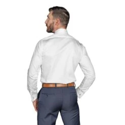 Chemise Droite Blanche Poignet Mousquetaire En Satin De Coton Sans Repassage 7 Chemise Droite Blanche Poignet Mousquetaire En Satin De Coton Sans Repassage -Loding 4459