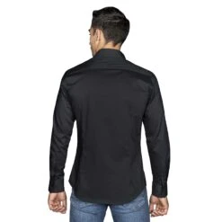 Chemise Noire Cintrée En Popeline De Coton Infroissable 7 Chemise Noire Cintrée En Popeline De Coton Infroissable -Loding 4593