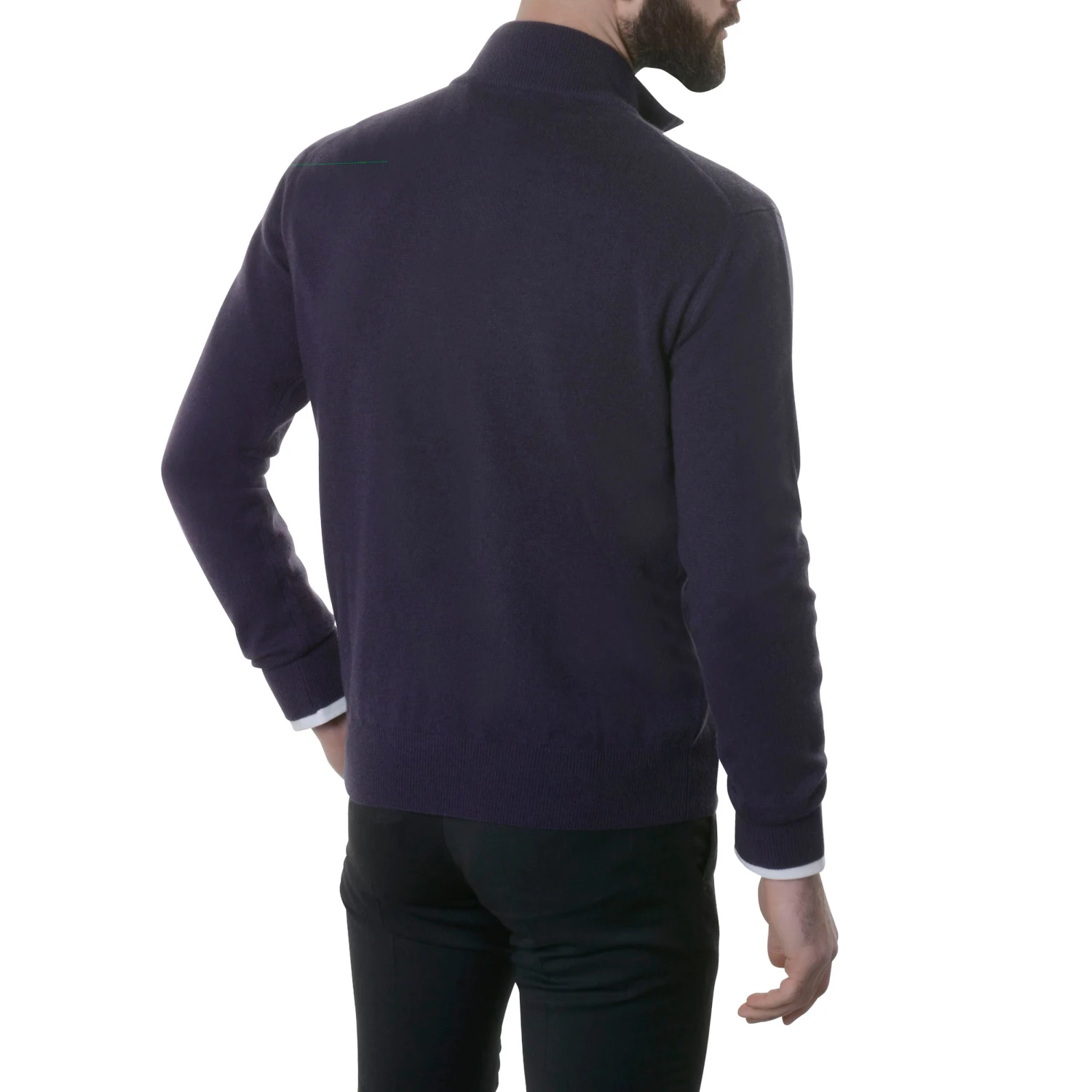 Pull 100% Cachemire Au Col Zip Violet 4 Pull 100% Cachemire Au Col Zip Violet – Image 2