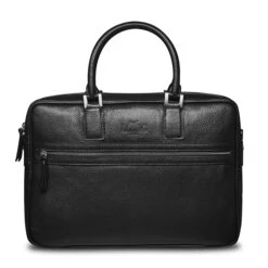 Porte-document En Cuir Grainé Noir