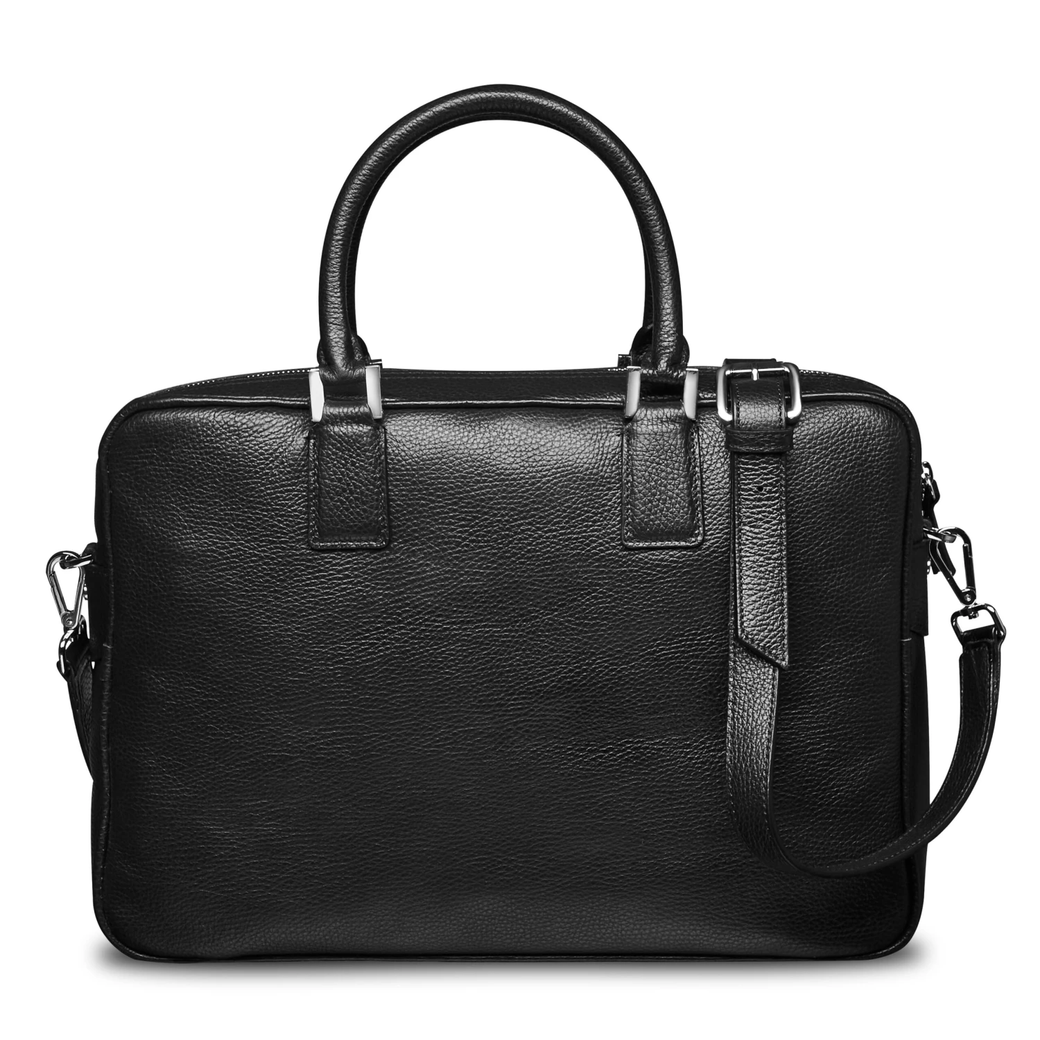 Porte-document En Cuir Grainé Noir 4 Porte-document En Cuir Grainé Noir – Image 2