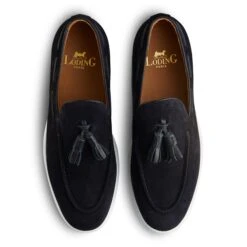 Mocassin à Pampille Melia 397 Veau Velours Bleu Marine -Loding 5043 faf78747 6277 497e 84fe 78c0140e1fc5