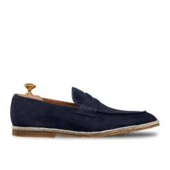 Mocassin Espadrille Capri 1100 Veau Velours Bleu Marine -Loding 5269 74ea7006 382a 4e98 a0ca c215c0b63adb