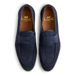 Mocassin Espadrille Capri 1100 Veau Velours Bleu Marine -Loding 5270 ca5f71e0 6e09 4f1e 8939 9db989fd935b