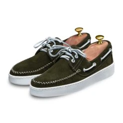 Chaussures Bateau Torca 1102 Veau Velours Kaki