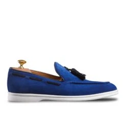 Mocassin à Pampille Melia 397 Veau Velours Bleu électrique -Loding 5319 6927b849 545d 475e 9db0 4189e2ed1da1