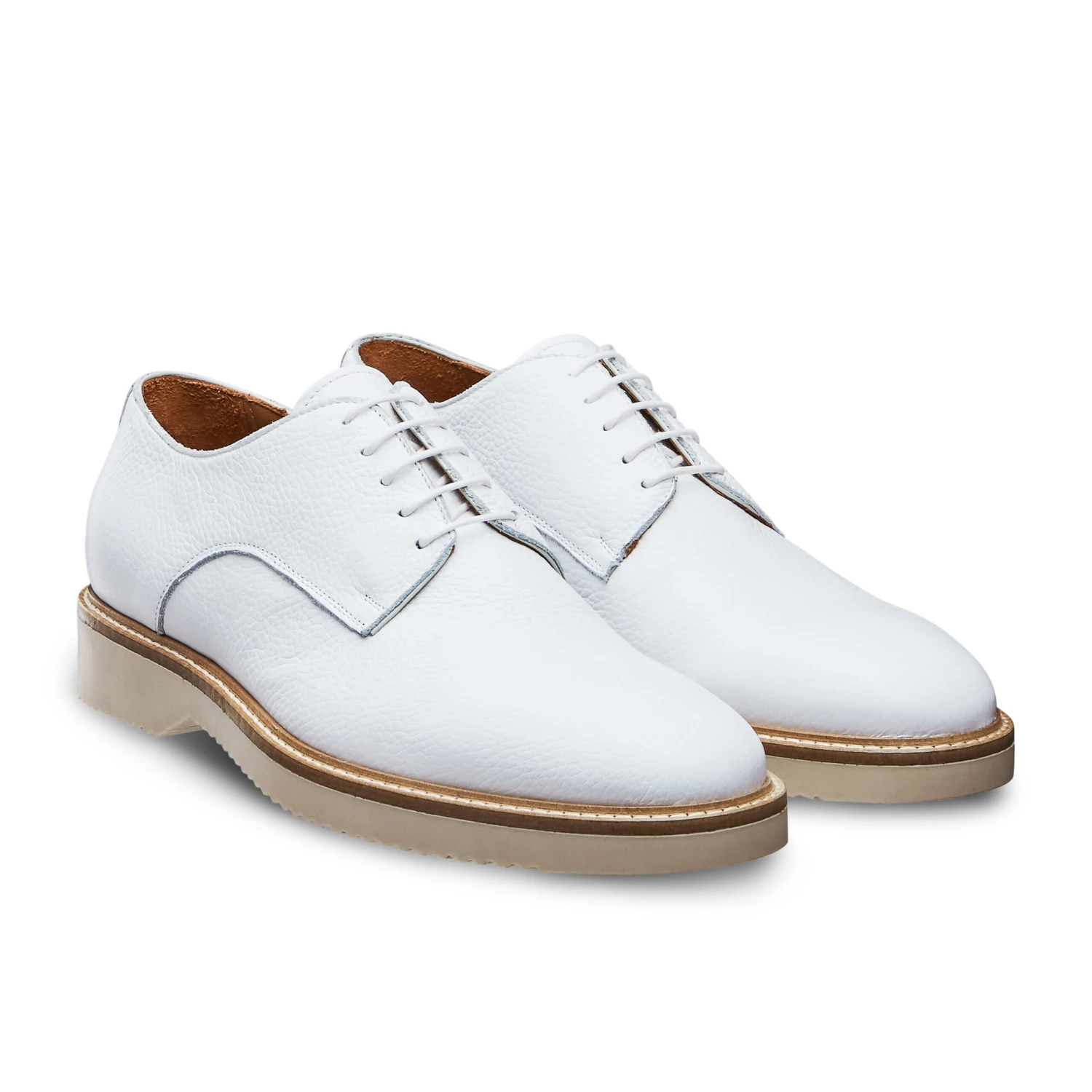 Derby Galdo 394 En Cuir Grainé Blanc 4 Derby Galdo 394 En Cuir Grainé Blanc – Image 2