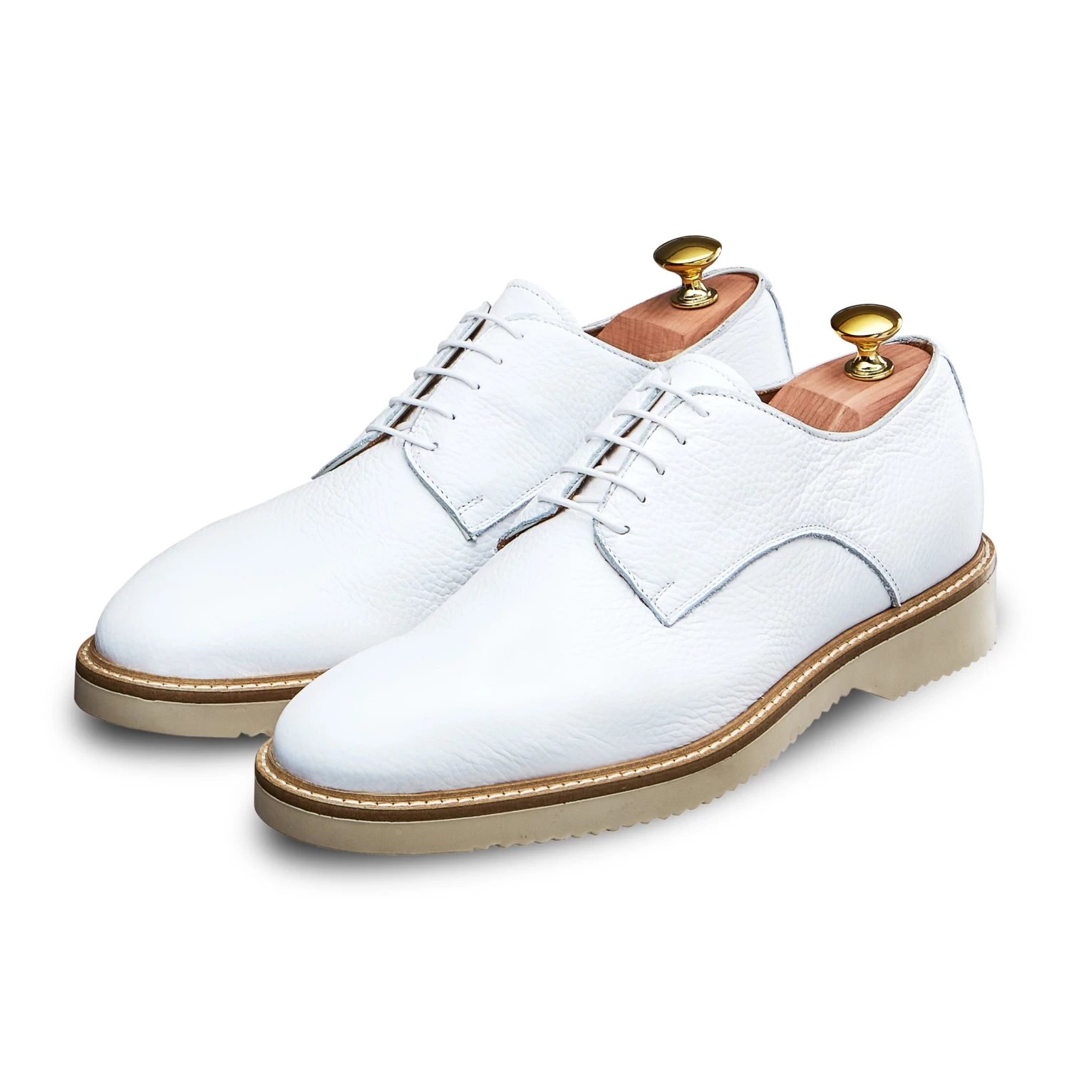 Derby Galdo 394 En Cuir Grainé Blanc 3 Derby Galdo 394 En Cuir Grainé Blanc