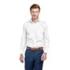 Chemise Droite Blanche Sans Repassage 100% Coton Poignet Mousquetaire