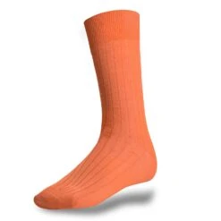 Chaussettes Orange En Coton Fil D'Ecosse