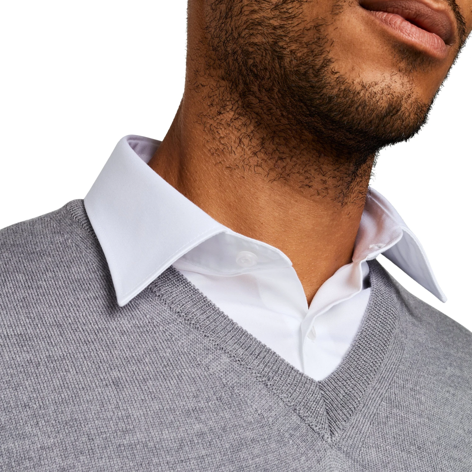 Pull Col V 100% Pure Laine Mérinos Gris 4 Pull Col V 100% Pure Laine Mérinos Gris – Image 2