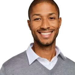 Pull Col V 100% Pure Laine Mérinos Gris 7 Pull Col V 100% Pure Laine Mérinos Gris -Loding PULCV GRICL 3