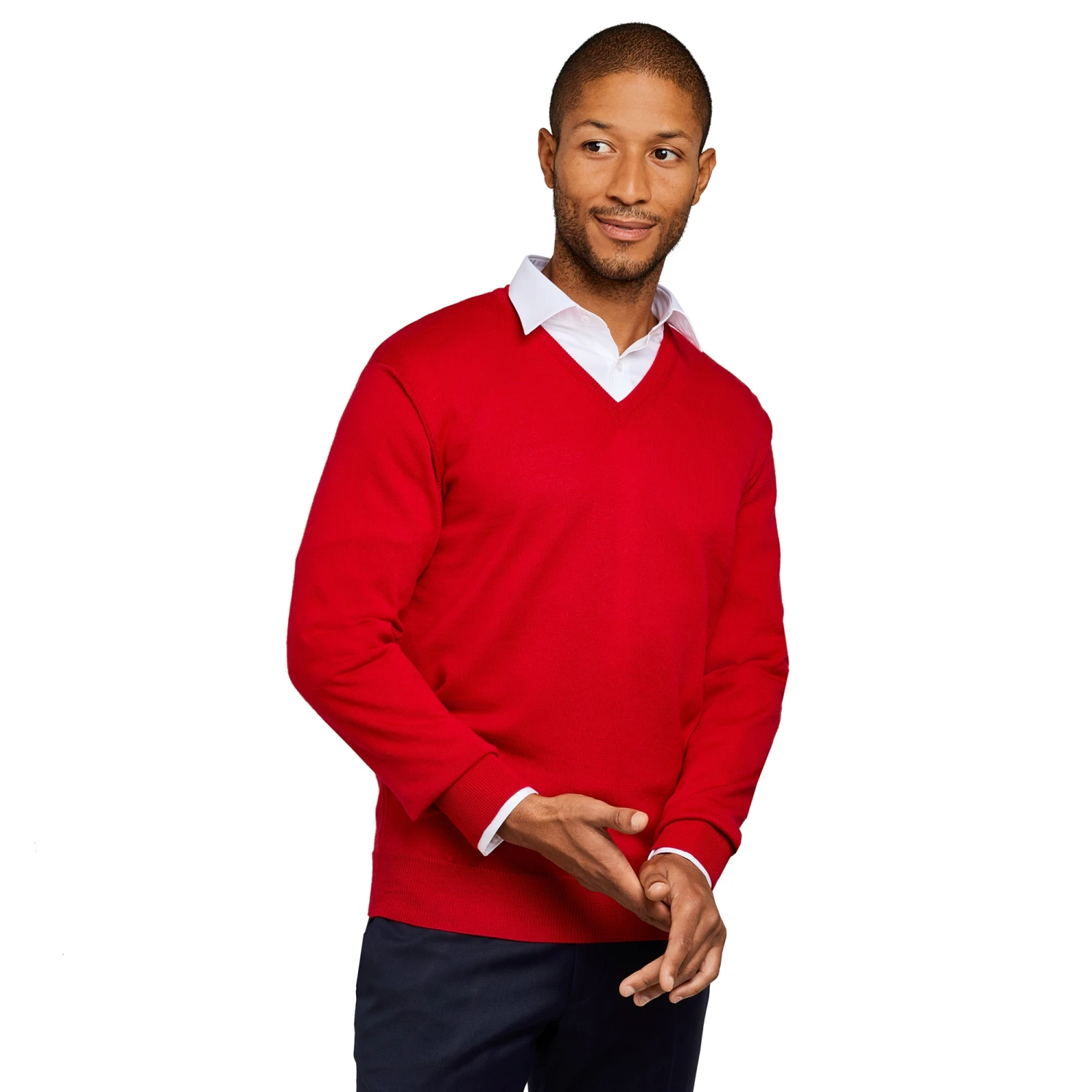 Pull Col V 100% Pure Laine Mérinos Rouge 3 Pull Col V 100% Pure Laine Mérinos Rouge