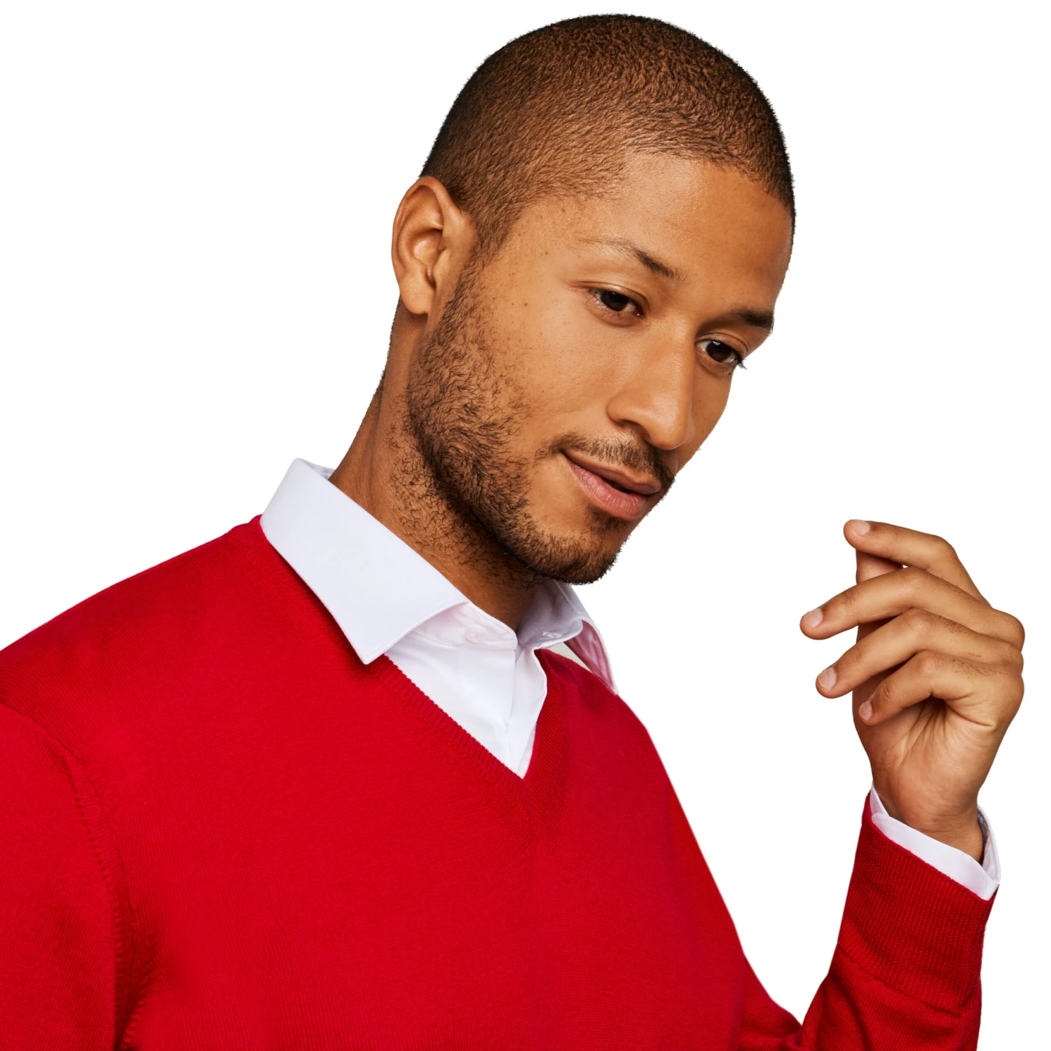 Pull Col V 100% Pure Laine Mérinos Rouge 4 Pull Col V 100% Pure Laine Mérinos Rouge – Image 2