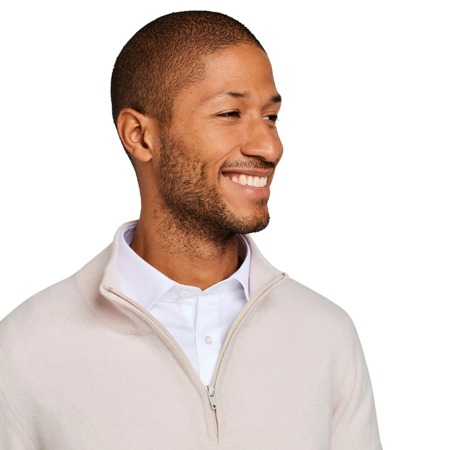 Pull Col Zip Laine Mérinos Et Cachemire Crème 4 Pull Col Zip Laine Mérinos Et Cachemire Crème – Image 2