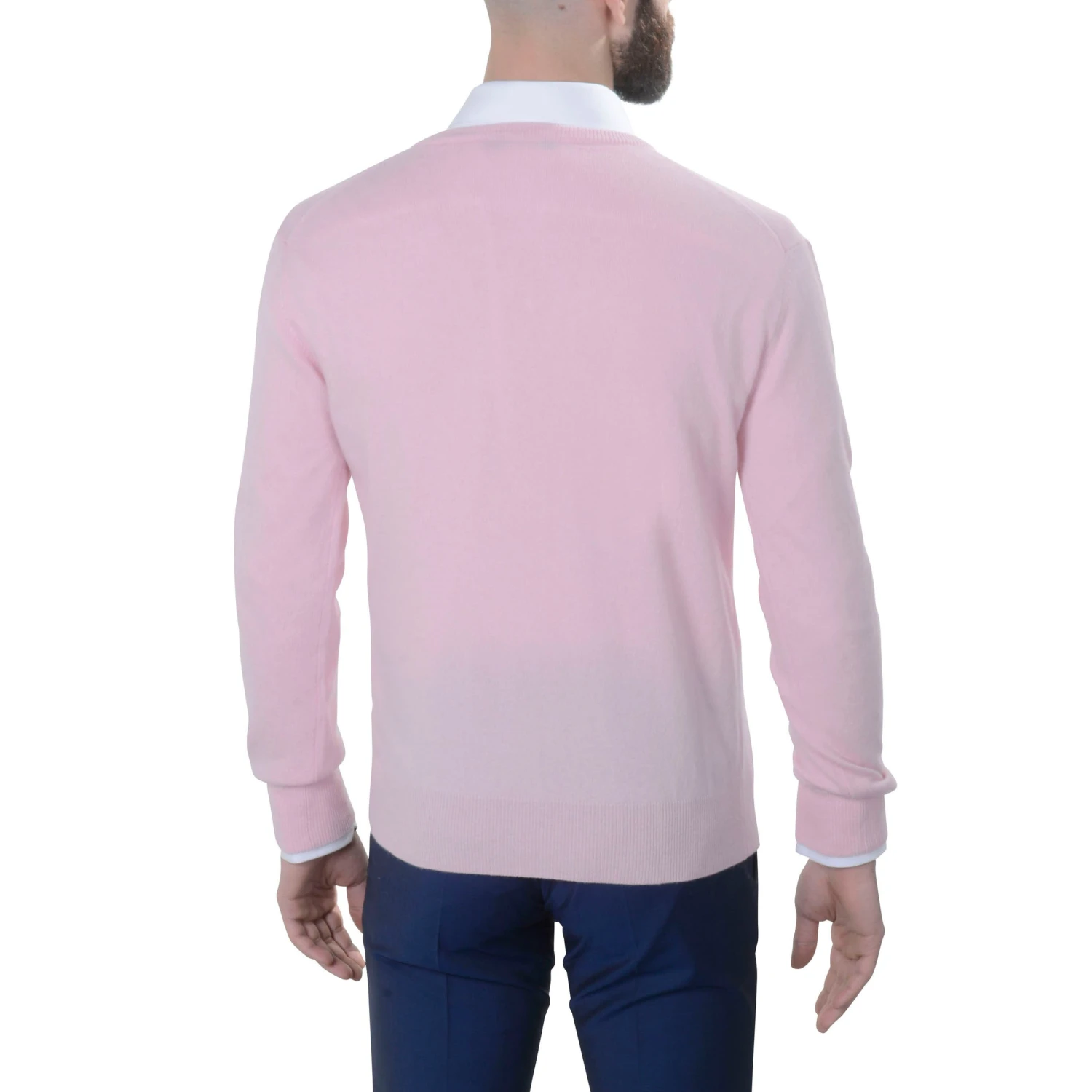Pull Col V 100% Cachemire Rose 4 Pull Col V 100% Cachemire Rose – Image 2