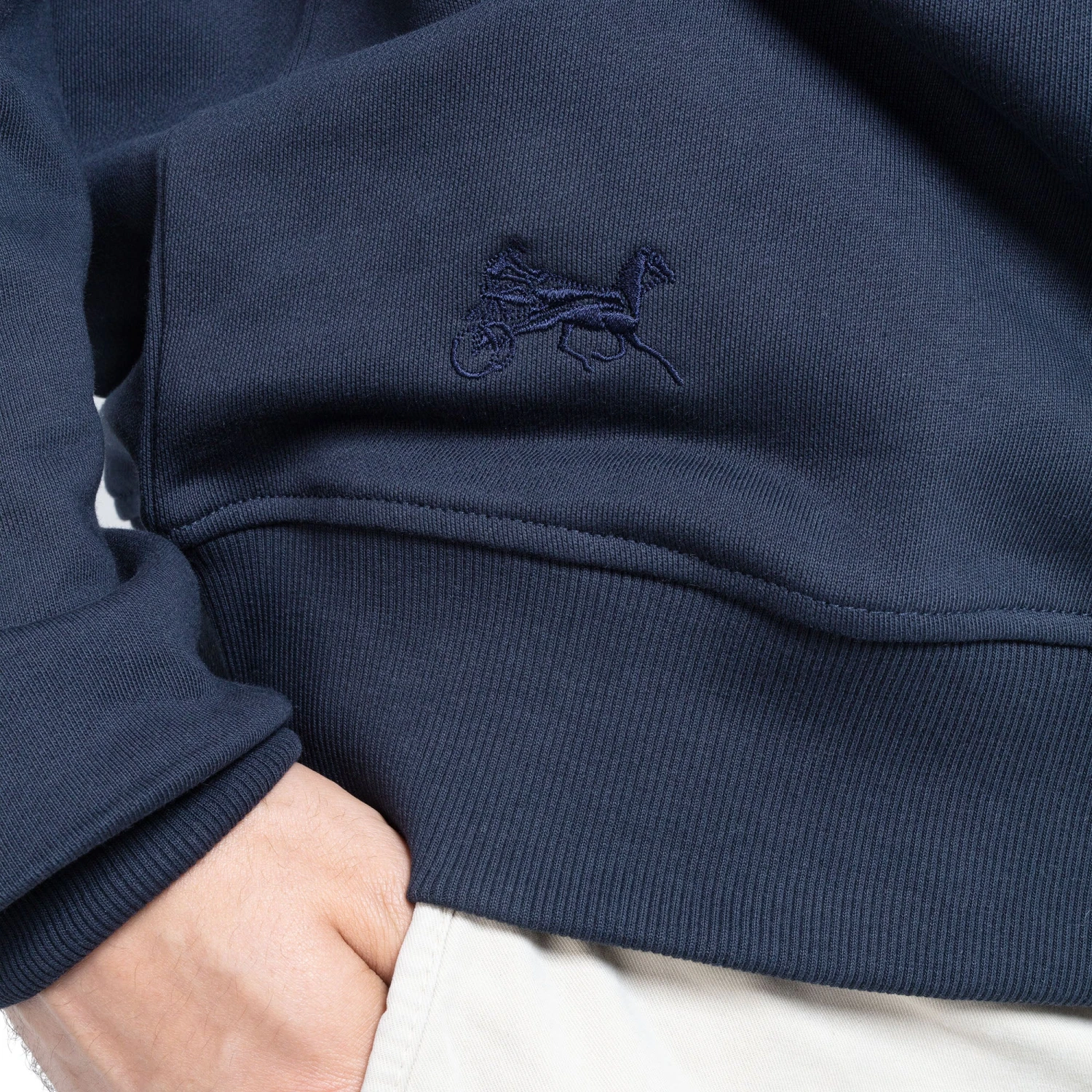 Sweat-shirt Bleu Marine Col Rond 100 % Coton 4 Sweat-shirt Bleu Marine Col Rond 100 % Coton – Image 2