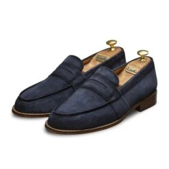 Loding -Loding mocassin homme veau velours suede marine 1006SUMA 1