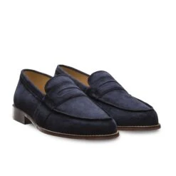Mocassin Veau Velours Bleu Marine Arizona 1006 -Loding mocassin homme veau velours suede marine 1006SUMA 2