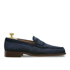 Mocassin Veau Velours Bleu Marine Arizona 1006 -Loding mocassin homme veau velours suede marine 1006SUMA 3
