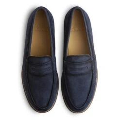 Mocassin Veau Velours Bleu Marine Arizona 1006 -Loding mocassin homme veau velours suede marine 1006SUMA 4