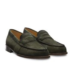 Mocassin Veau Velours Vert Arizona 1006 -Loding mocassin homme veau velours suede vert 1006SUKA 2